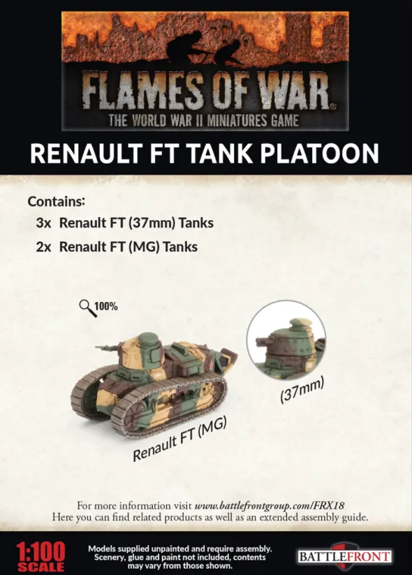 Flames of War - Blitzkrieg - Renault FT Tank Platoon
