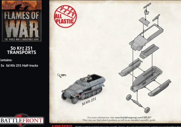 Flames of War - Blitzkrieg - Sd Kfz 251 Half-track Transport Platoon