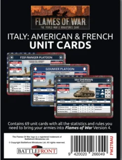 Flames of War - Liberation of Italy - American and French Unit Card Pack