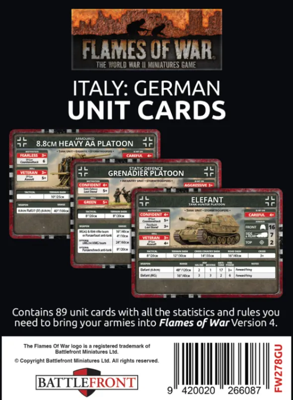 Flames of War - Liberation of Italy - German Unit Card Pack