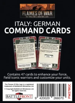Flames of War - Liberation of Italy - German Command Card Pack
