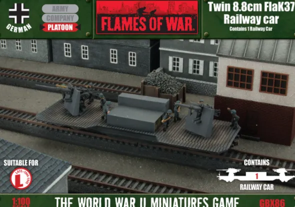 Flames of War - Twin 8.8cm FlaK Railway Car