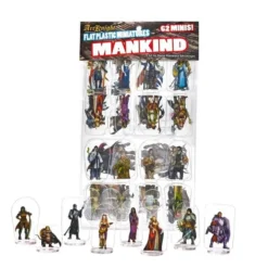 Flat Plastic Miniatures - Mankind - 62 Pieces