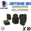 Jetons 3D Jerrycans Militaire (10 pièces)