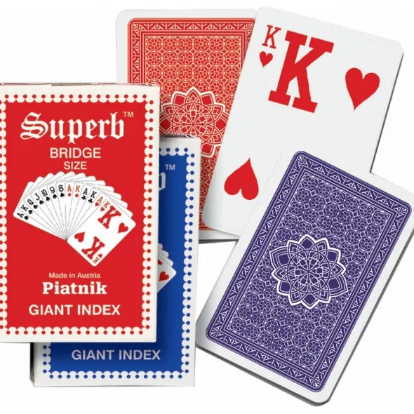 Jeu de bridge avec index géant - Bleu