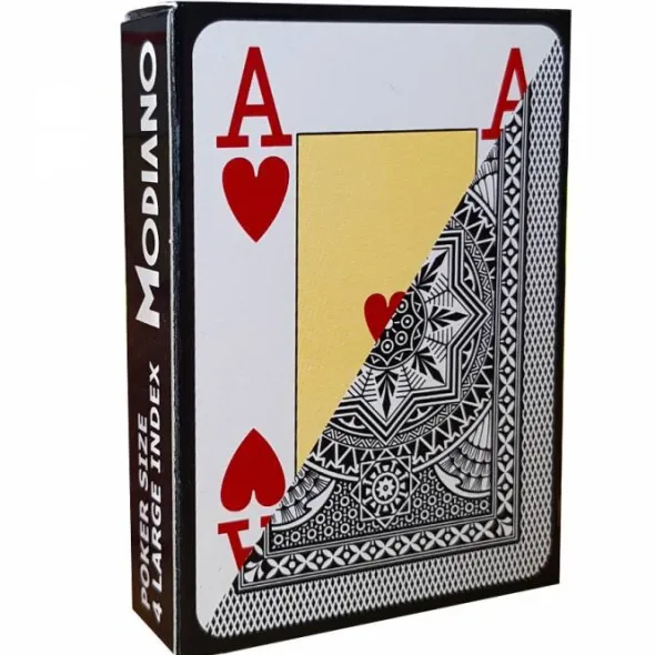 Jeu de 54 cartes Modiano format poker - Noir