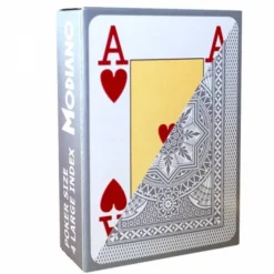 Jeu de 54 cartes Modiano format poker - Gris