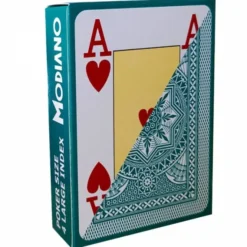 Jeu de 54 cartes Modiano format poker - Vert foncé