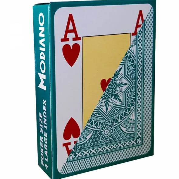 Jeu de 54 cartes Modiano format poker - Vert foncé