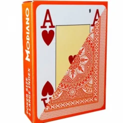 Jeu de 54 cartes Modiano format poker - Orange