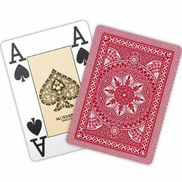 Jeu de 54 cartes Modiano format poker - Rouge