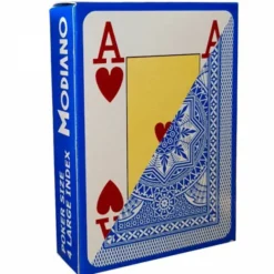 Jeu de 54 cartes Modiano format poker - Bleu clair