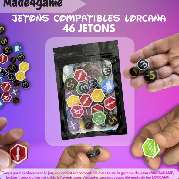 Kit de 46 jetons compatibles avec Lorcana