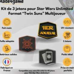 Kit de 3 jetons "Twin Suns" additionnels compatible Star Wars Unlimited