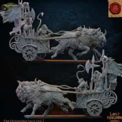 Lost Kingdom miniatures - Hardes bestiales - Chef homme-bête sur char