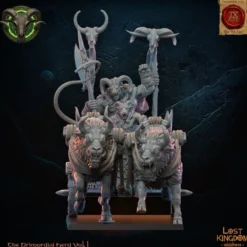Lost Kingdom miniatures - Hardes bestiales - Chef homme-bête sur char
