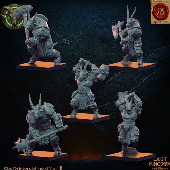 Lost Kingdom miniatures - Hardes bestiales - 10 Hommes-bêtes en armure