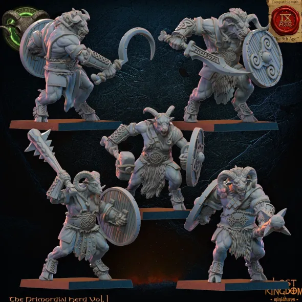 Lost Kingdom miniatures - Hardes bestiales - 10 Guerriers hommes-bêtes