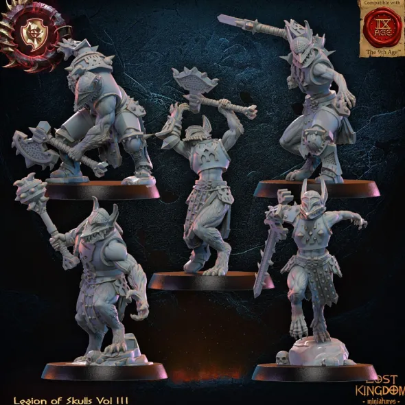 Lost Kingdom miniatures - Legion of Skulls - 10 Guerriers Loups avec Etat-Major