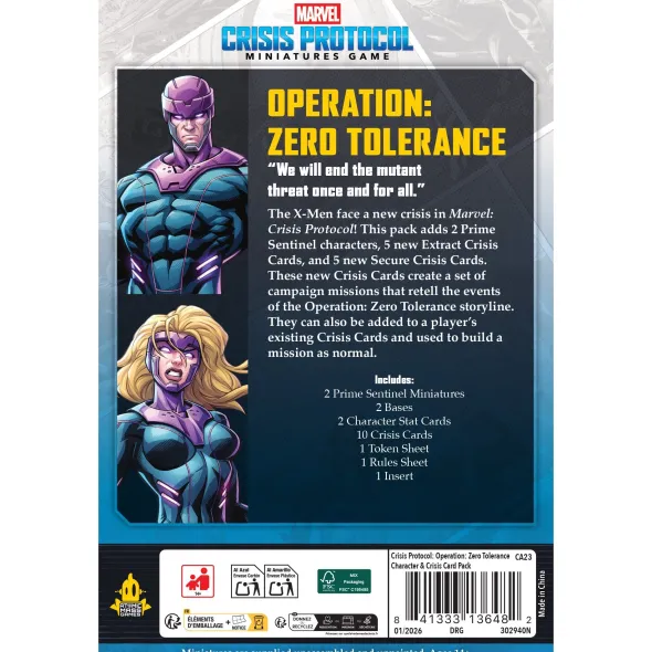 Marvel: Crisis Protocol - Operation: Zero Tolerance Character & Crisis Card Pack