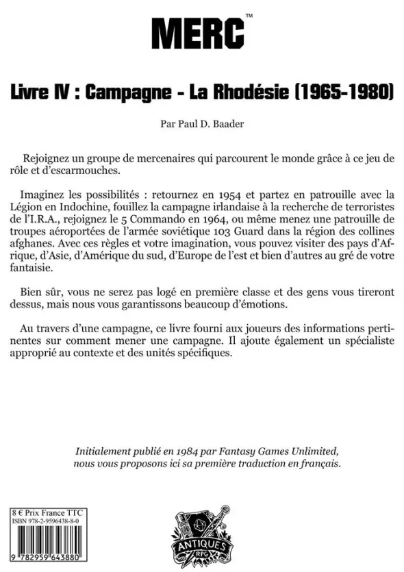 Mercenaires - Livre IV : Campagne - La Rhodésie
