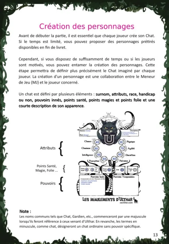 Miaulements d'Ulthar - livre des règles A5