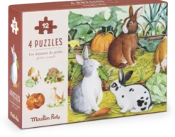 4 Mini puzzles des Animaux - 4x12 pièces