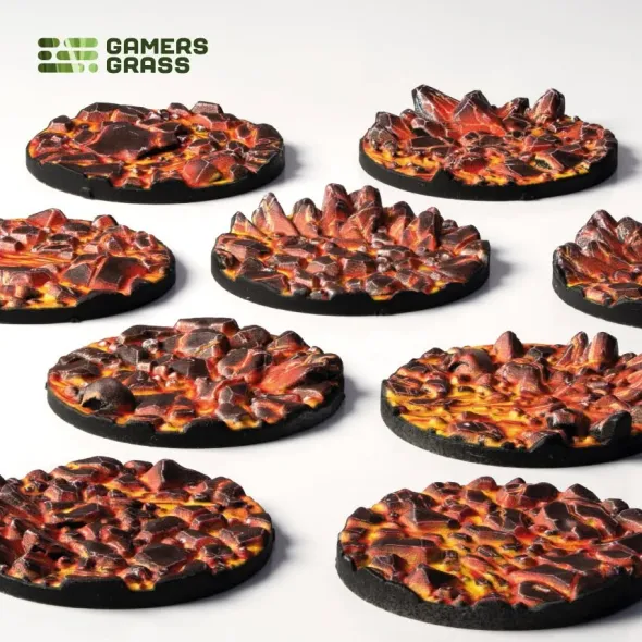 Molten Lava Bases, Round 28mm (x10)