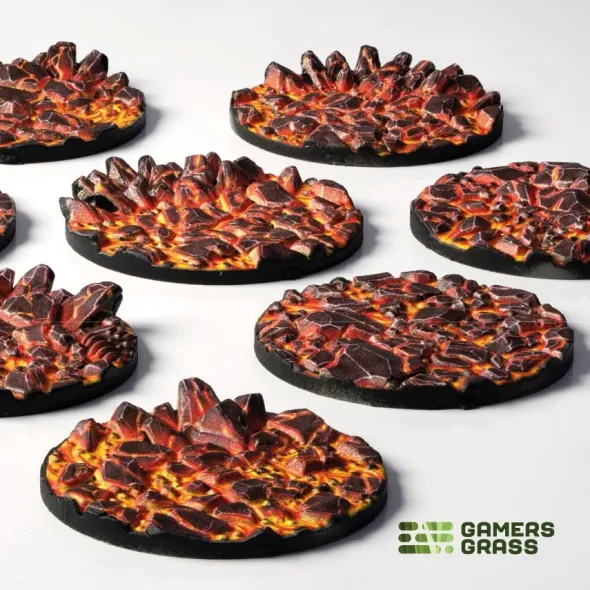 Molten Lava Bases, Round 32mm (x8)