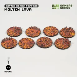 Molten Lava Bases, Round 32mm (x8)