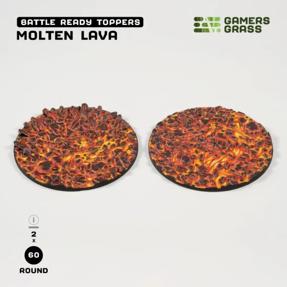 Molten Lava Bases, Round 60mm (x2)
