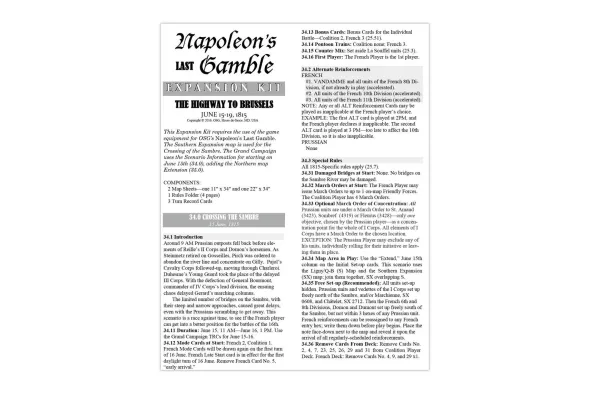 Napoleons Last Gamble - Highway to Brussel Expansion Kit I