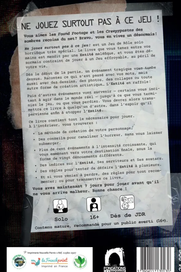 Ne jouez surtout pas à ce jeu ! - JDR Solo - PDF