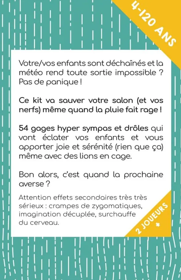 Parent Epuisé : Kit de Survie Week End Pluvieux