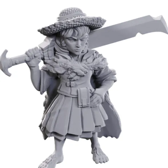 Pathfinder Deepcuts Unpainted Miniatures: Female Halfling Magus Low-Level