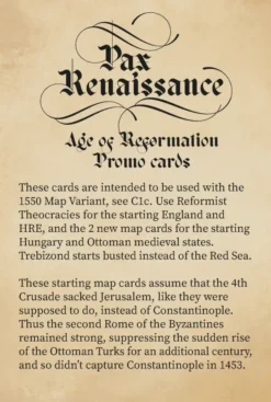 Pax Renaissance - Age of Reformation Promo Cards