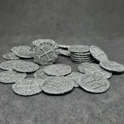 Pièces pirate en métal couleur argent antique pour jeux de société / jeux de rôle