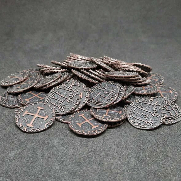 Pièces pirate en métal couleur bronze antique pour jeux de société / jeux de rôle