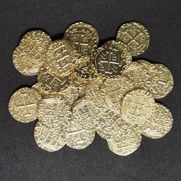 Pièces pirate en métal couleur or pour jeux de société / jeux de rôle