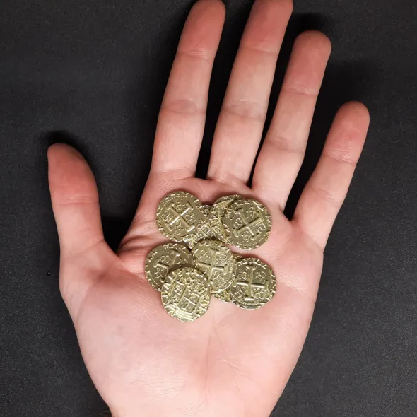 Pièces pirate en métal couleur or pour jeux de société / jeux de rôle
