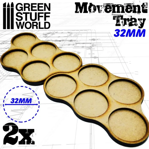 Plateaux de Mouvement MDF 5x32mm