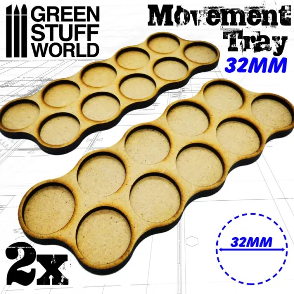 Plateaux de Mouvement MDF 10x32mm