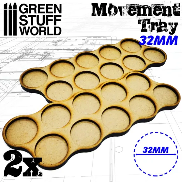 Plateaux de Mouvement MDF 10x32mm