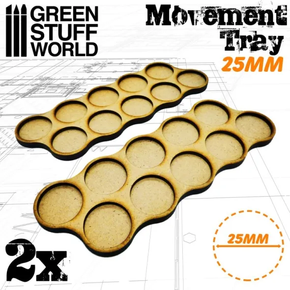 Plateaux de Mouvement MDF 10x25mm