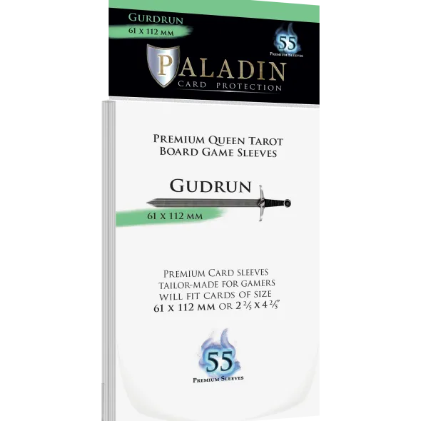Pochettes Paladin - Gudrun Queen Tarot - 61 x 112 mm - 55p