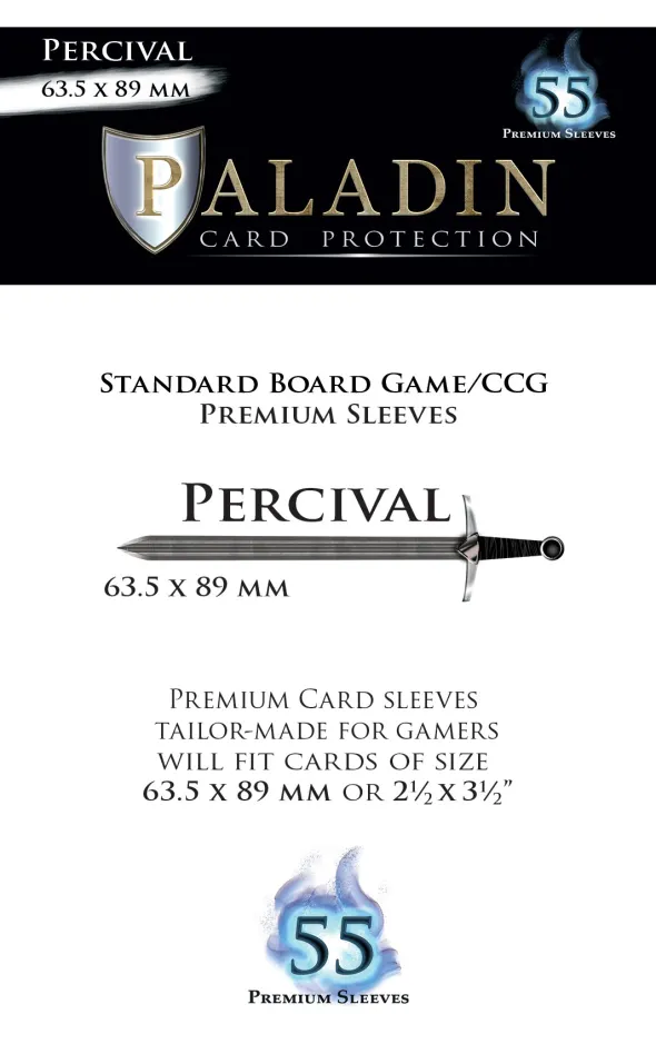 Pochettes Paladin - Percival Board game/ CCG - 63.5 x 89 mm - 55p