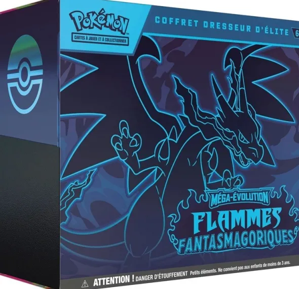 Pokémon : Coffret Dresseur d’élite Méga-Evolution Flammes Fantasmagoriques (Boîte Descellée)