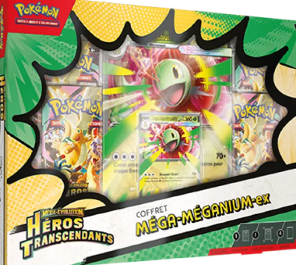 Pokémon : Coffrets Méga-Évolution Héros Transcendants – Méga‑Méganium‑ex