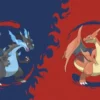 Pokémon: Playmat: Mega Charizard X and Mega Charizard Y