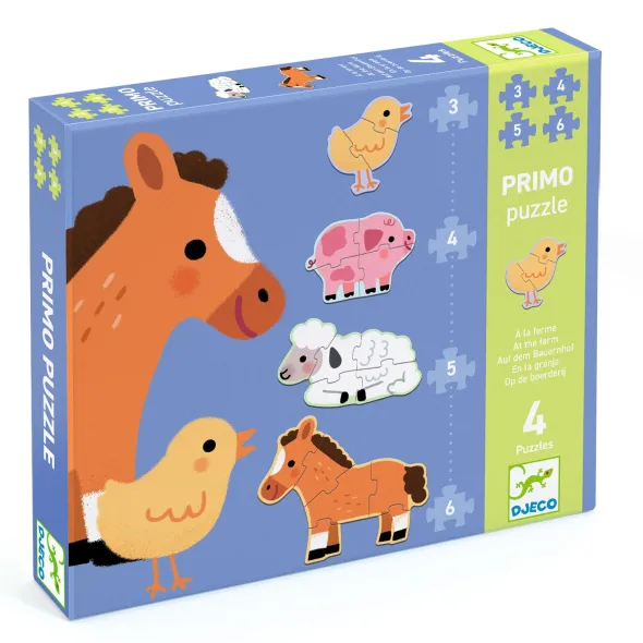 Primo Puzzle - À la ferme - 3, 4, 5 et 6 Pièces